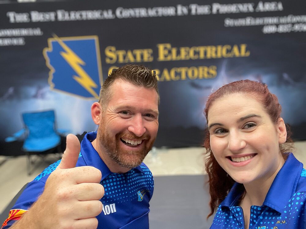 Licensed electrician from State Electrical Contractors on a job in the Phoenix West Valley